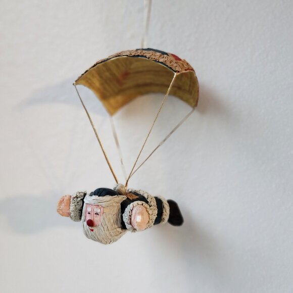 Vintage Santa Parachute Ornament – Hand-Painted Paper Mâché Whimsy! - Picture 16 of 16